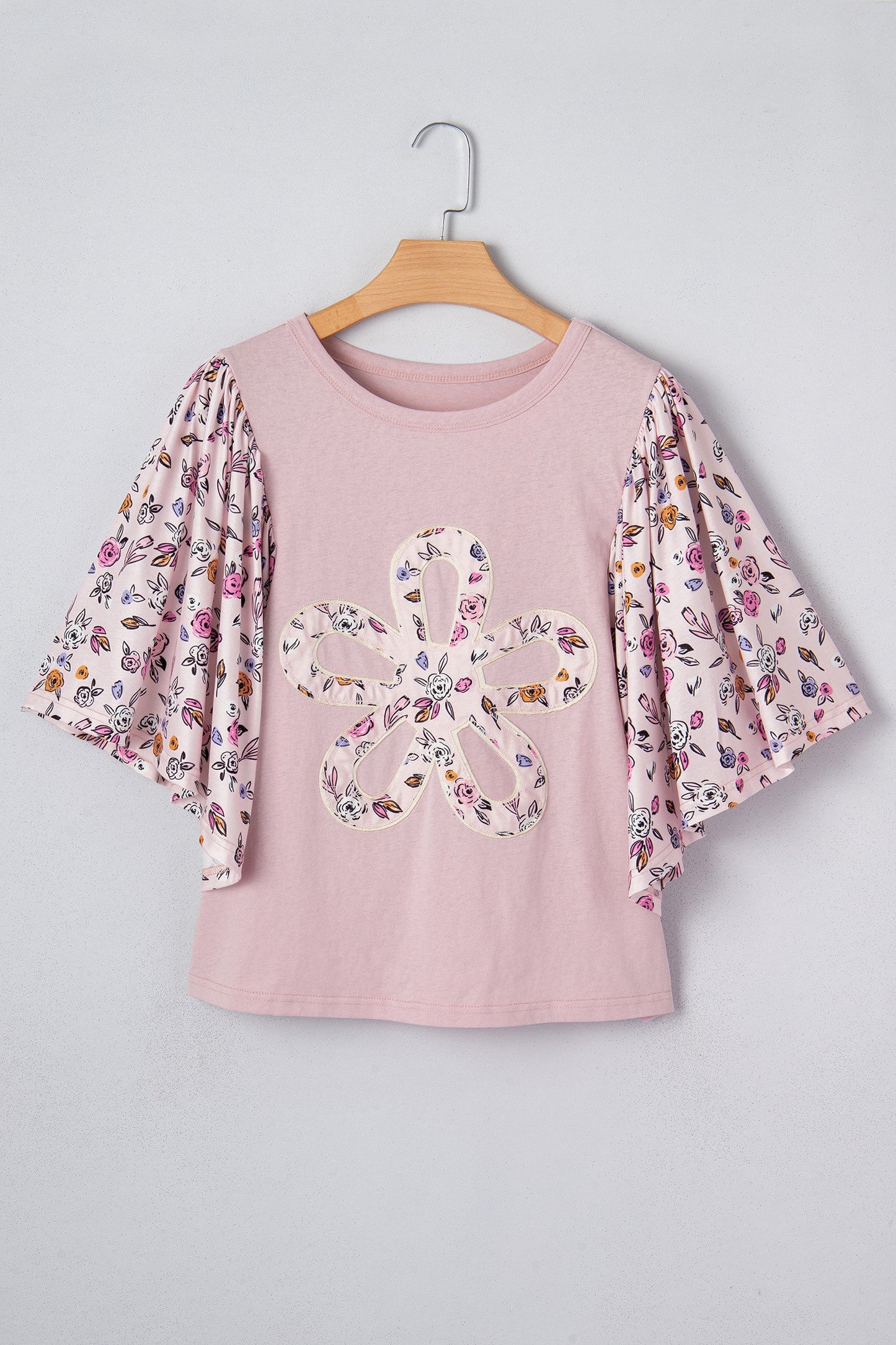 PRE-ORDER Pink Contrast Floral Blouse