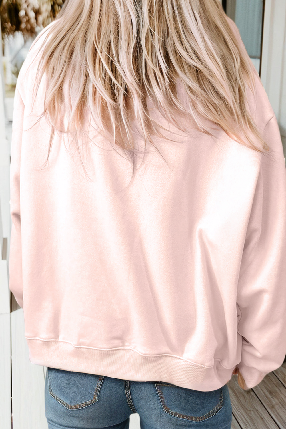 Blessed Embroidered Mock Neck Sweatshirt