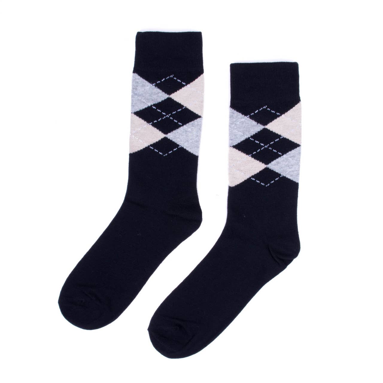 Men Assorted Black Fancy Pattern Poly Socks