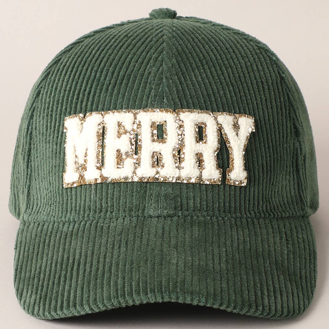 MERRY Embroidery Patch Corduroy Cap / ONE SIZE