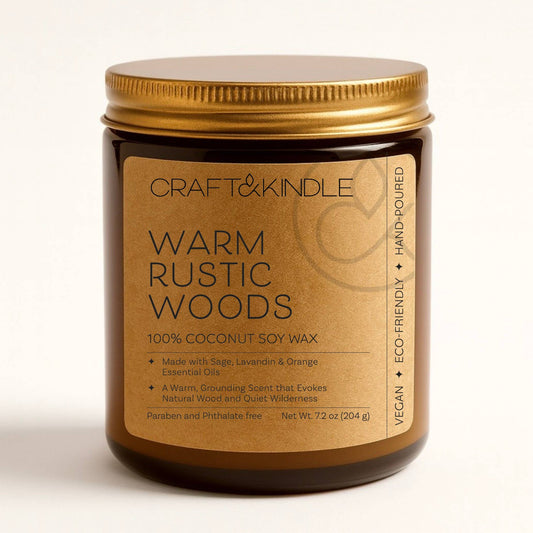 Warm Rustic Woods Signature Rustic Luxe Coconut Soy Candle