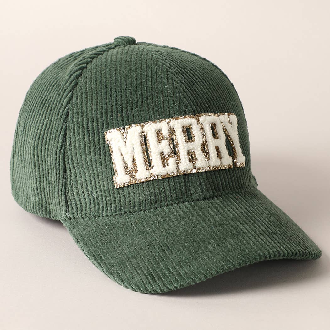 MERRY Embroidery Patch Corduroy Cap / ONE SIZE