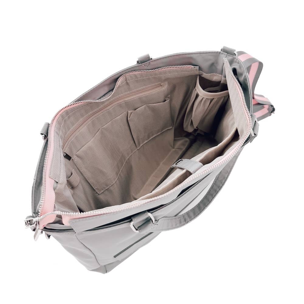 Nina Nylon Tote Bag: Gray