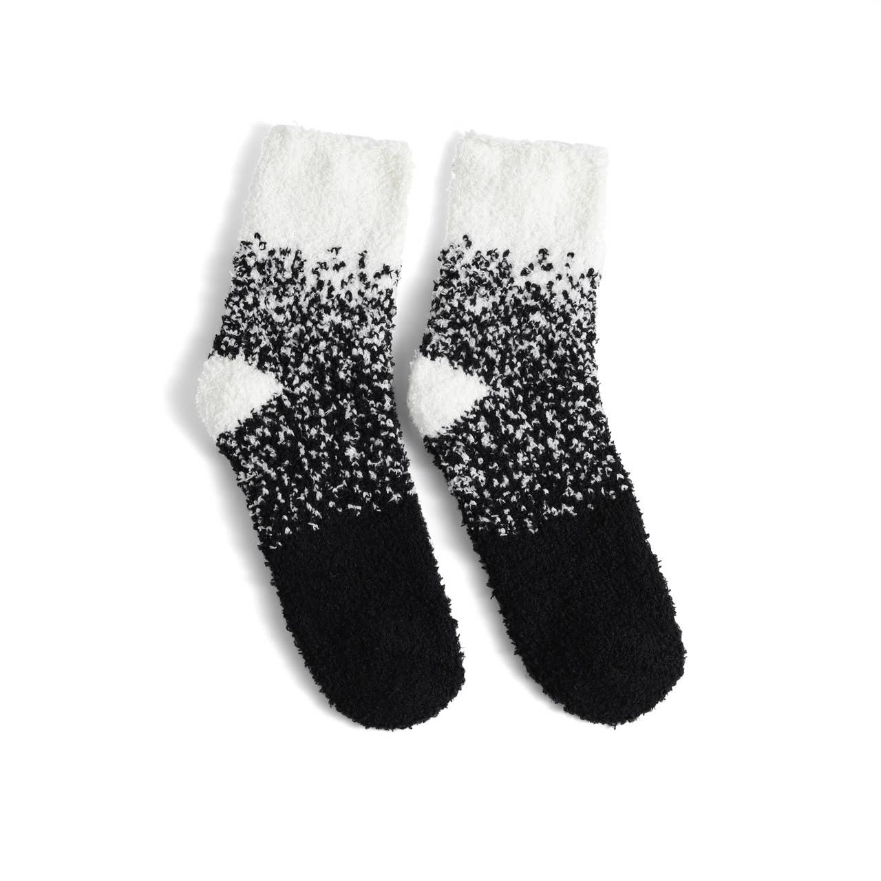 Ladies Fuzzy Socks- 3 Pair Set - Black