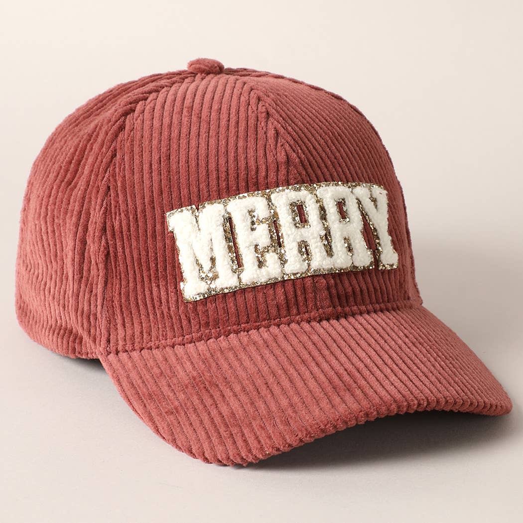 MERRY Embroidery Patch Corduroy Cap / ONE SIZE