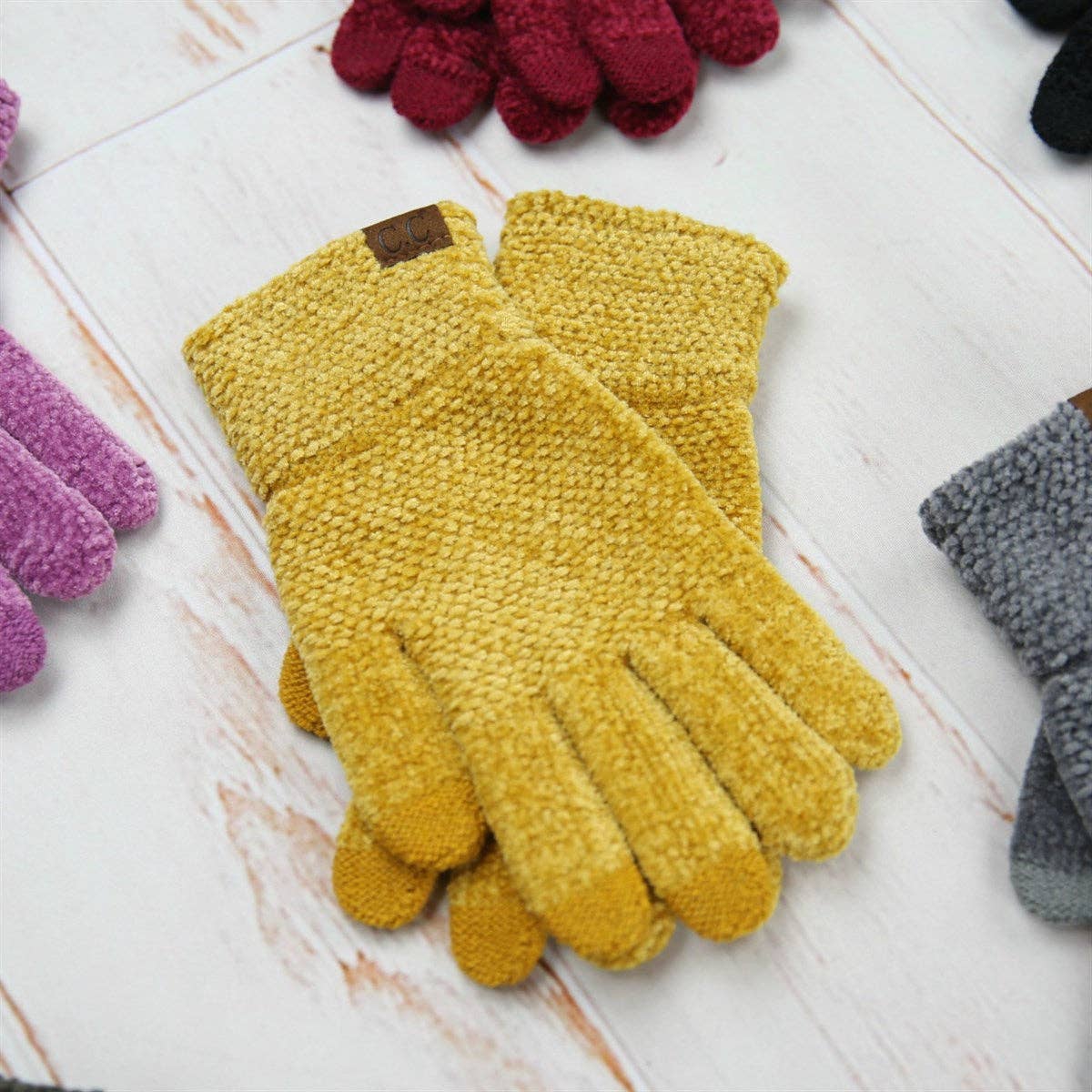 CC Chenille Touchscreen Glove- Mustard