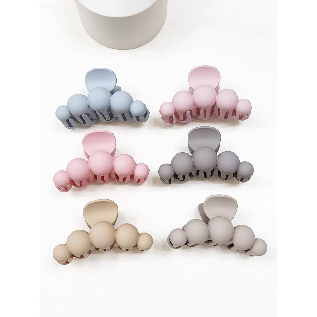Powdery Soft Matt Bubble Pearl Hair Claw Clips