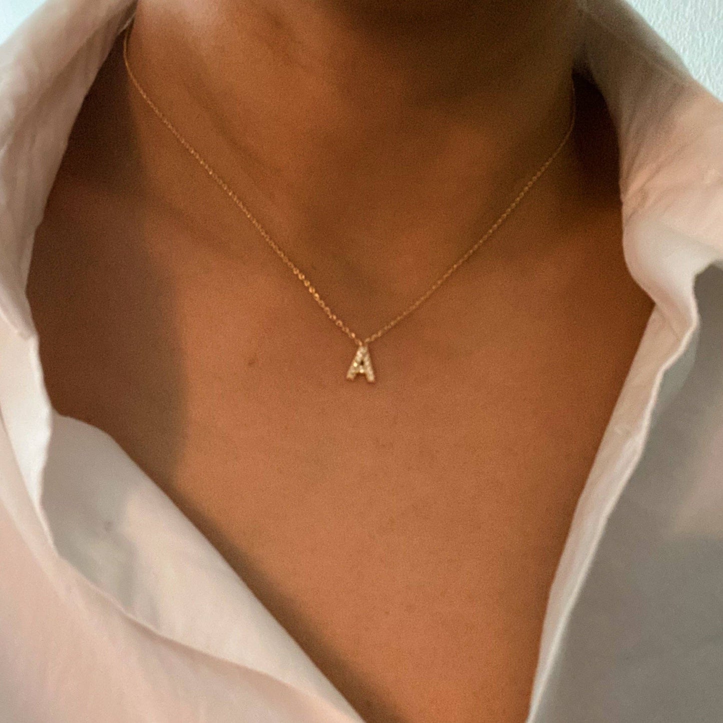 Understated Beauty Initial Necklace: Mo