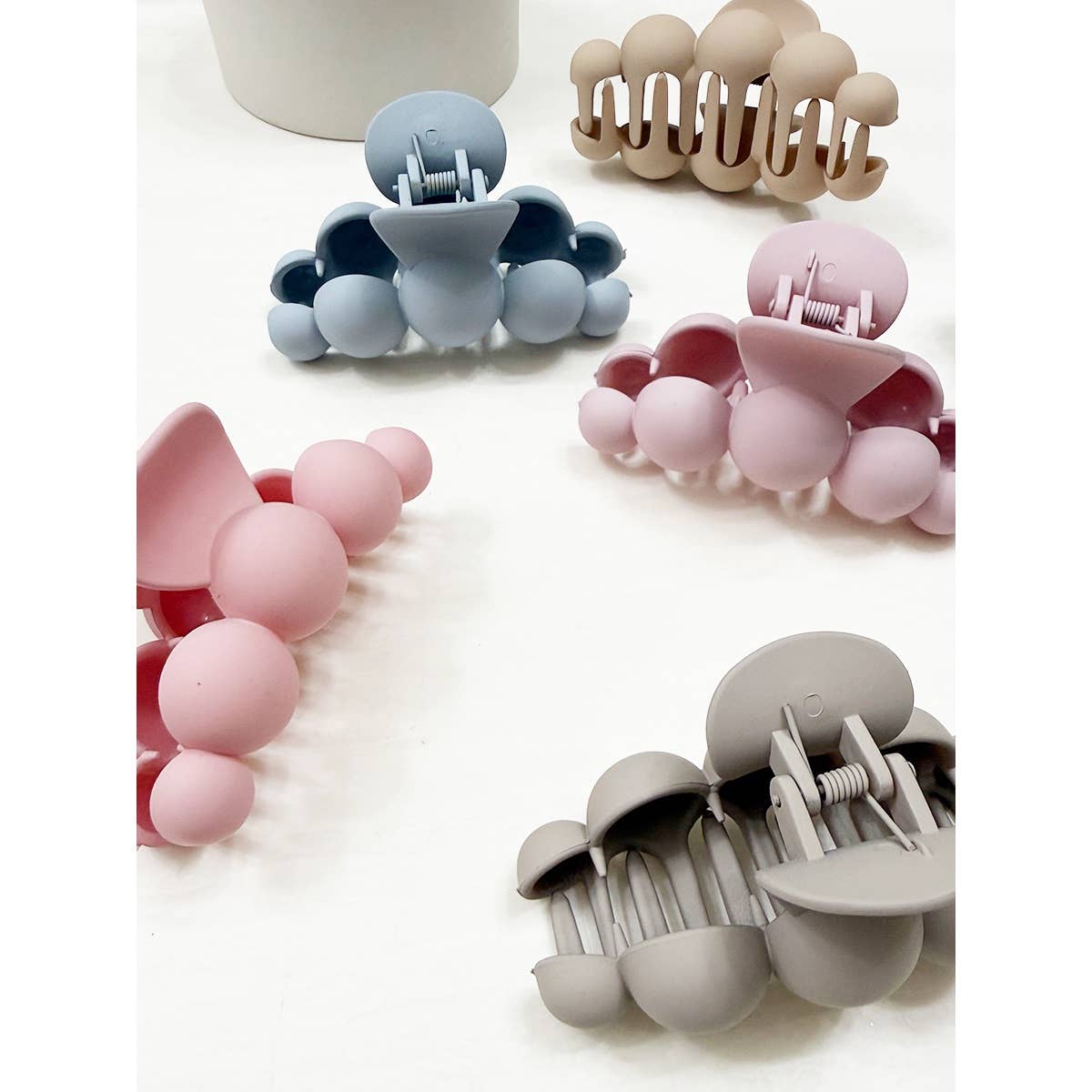 Powdery Soft Matt Bubble Pearl Hair Claw Clips
