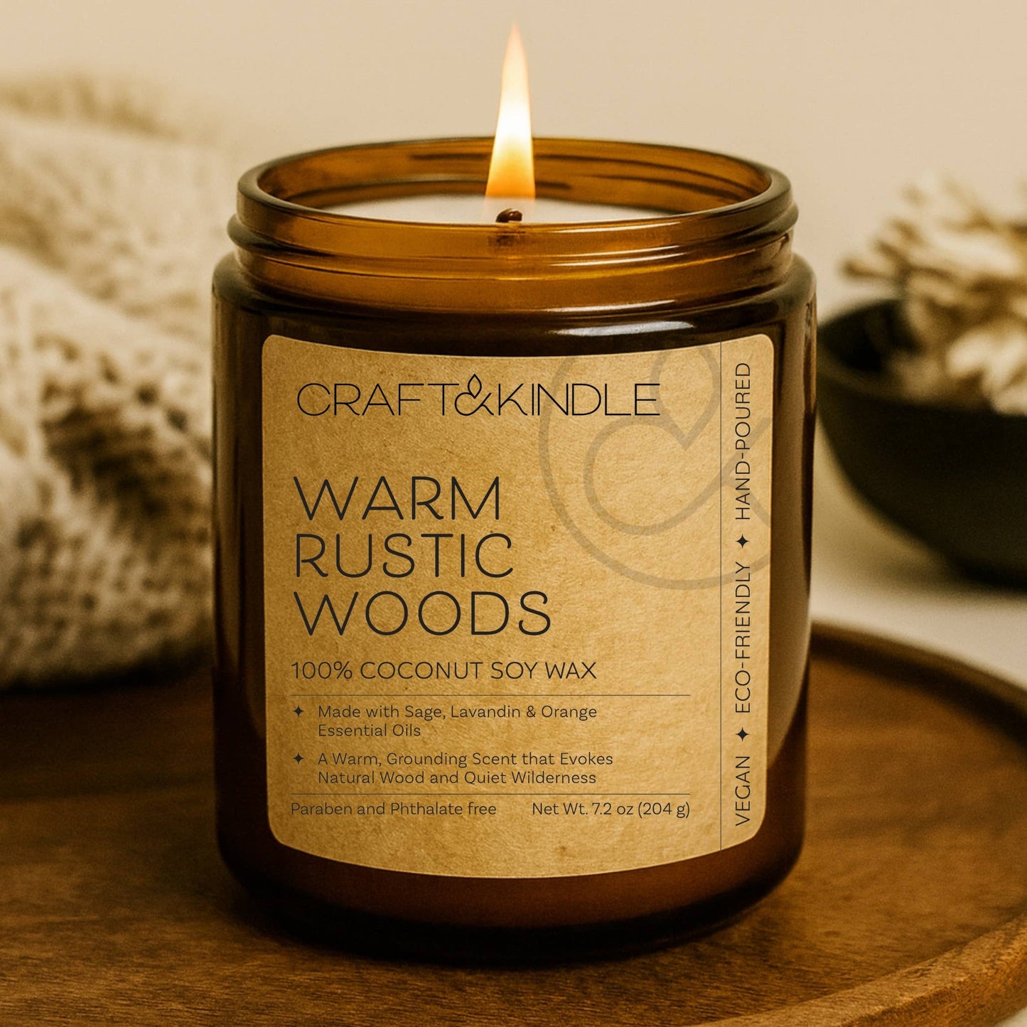 Warm Rustic Woods Signature Rustic Luxe Coconut Soy Candle