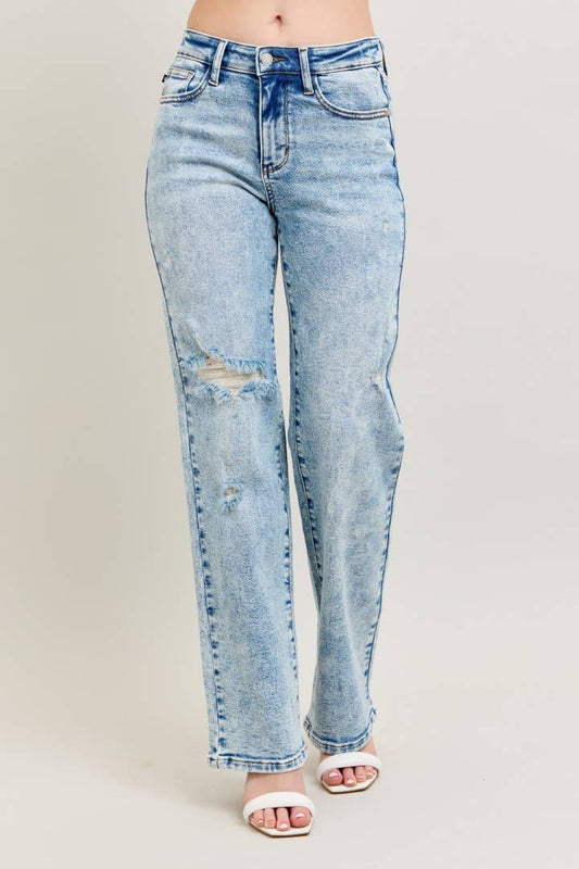 Judy Blue Mineral Wash Destroy 90's Straight Jeans