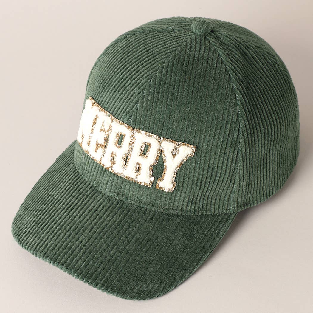 MERRY Embroidery Patch Corduroy Cap / ONE SIZE