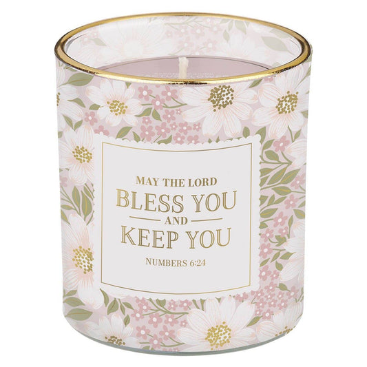 Glass Candle Bless You and Keep You Num. 6:24