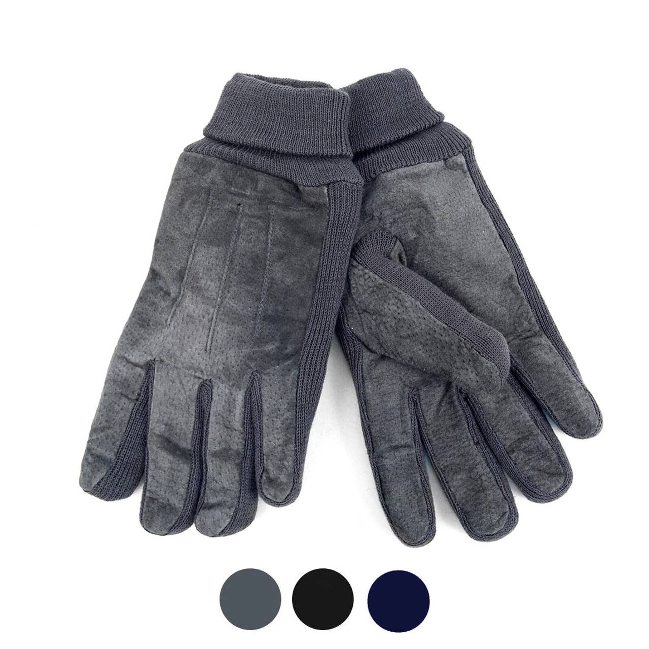 Men's Genuine Leather Winter Gloves with Soft Acrylic Lining: Black / L/XL