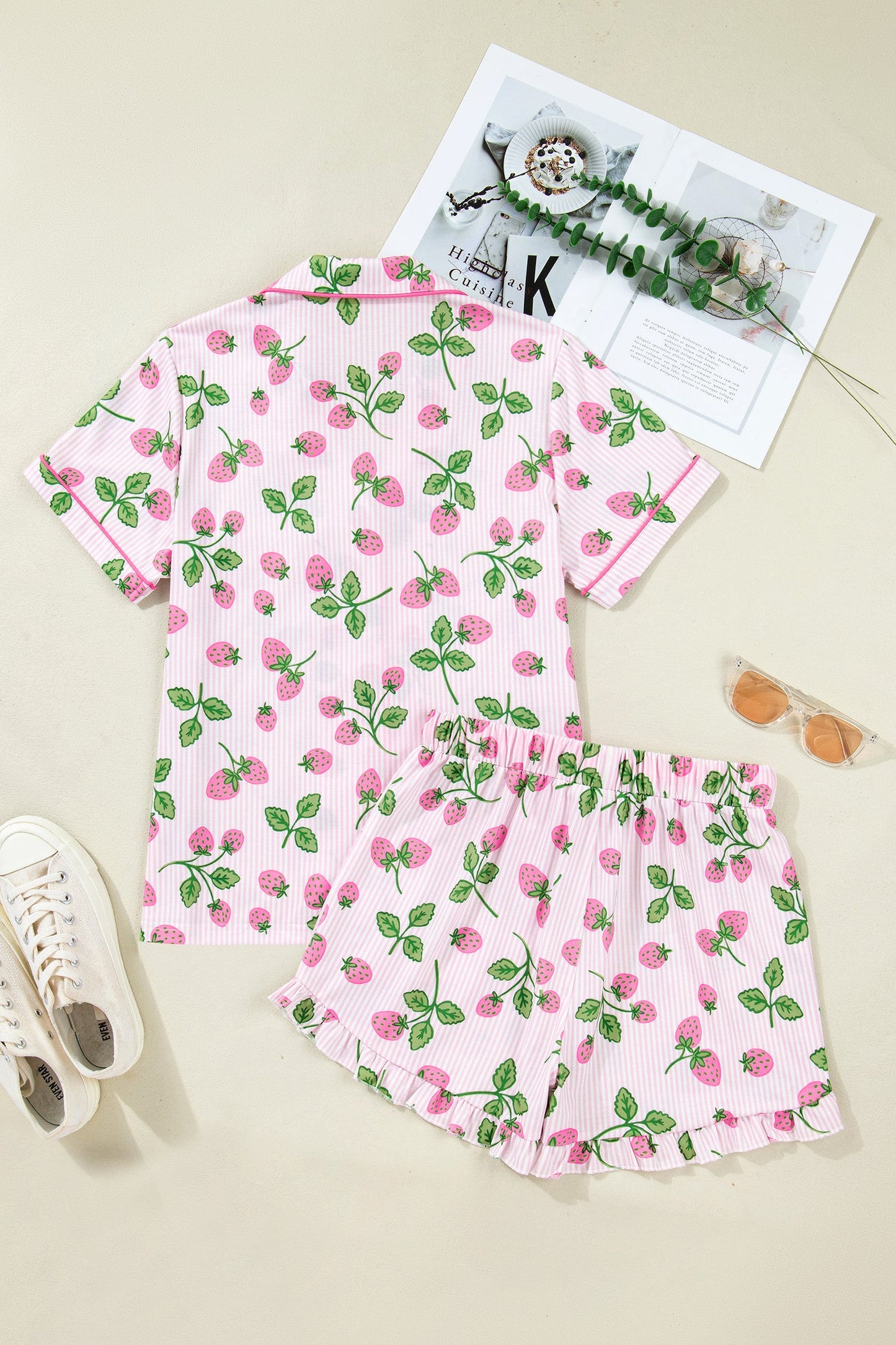 PRE-ORDER Pink Stripe Strawberry Pajama ad