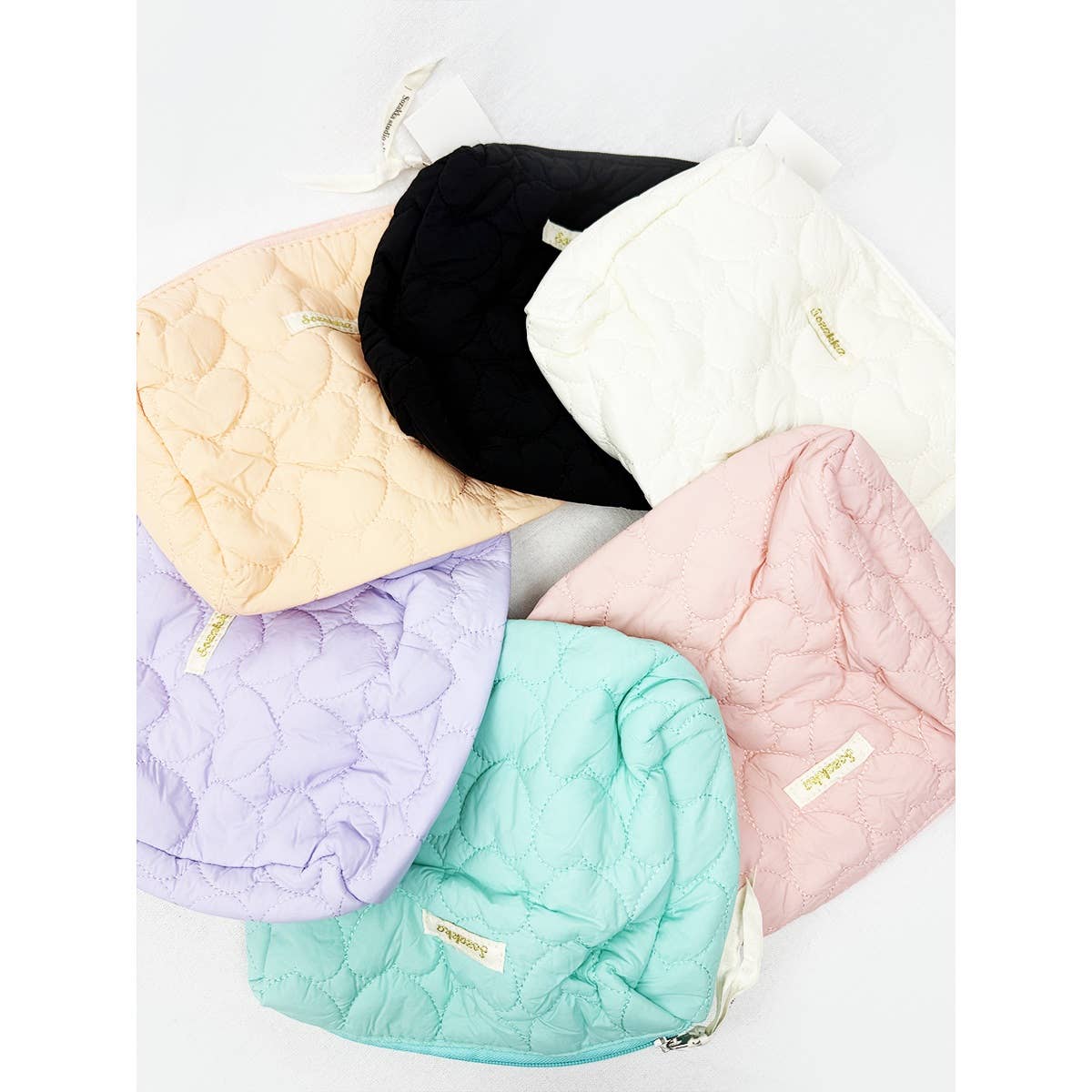 Large Heart Embossed Cosmetic Pouc