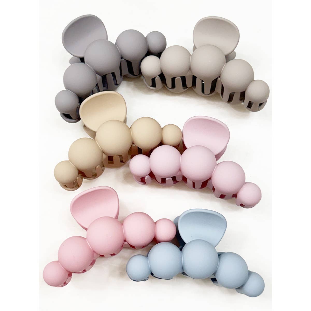 Powdery Soft Matt Bubble Pearl Hair Claw Clips