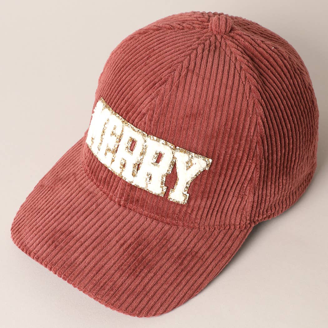 MERRY Embroidery Patch Corduroy Cap / ONE SIZE