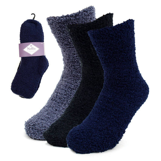 Women's Solid Color Warm Fuzzy Socks - 3 pack