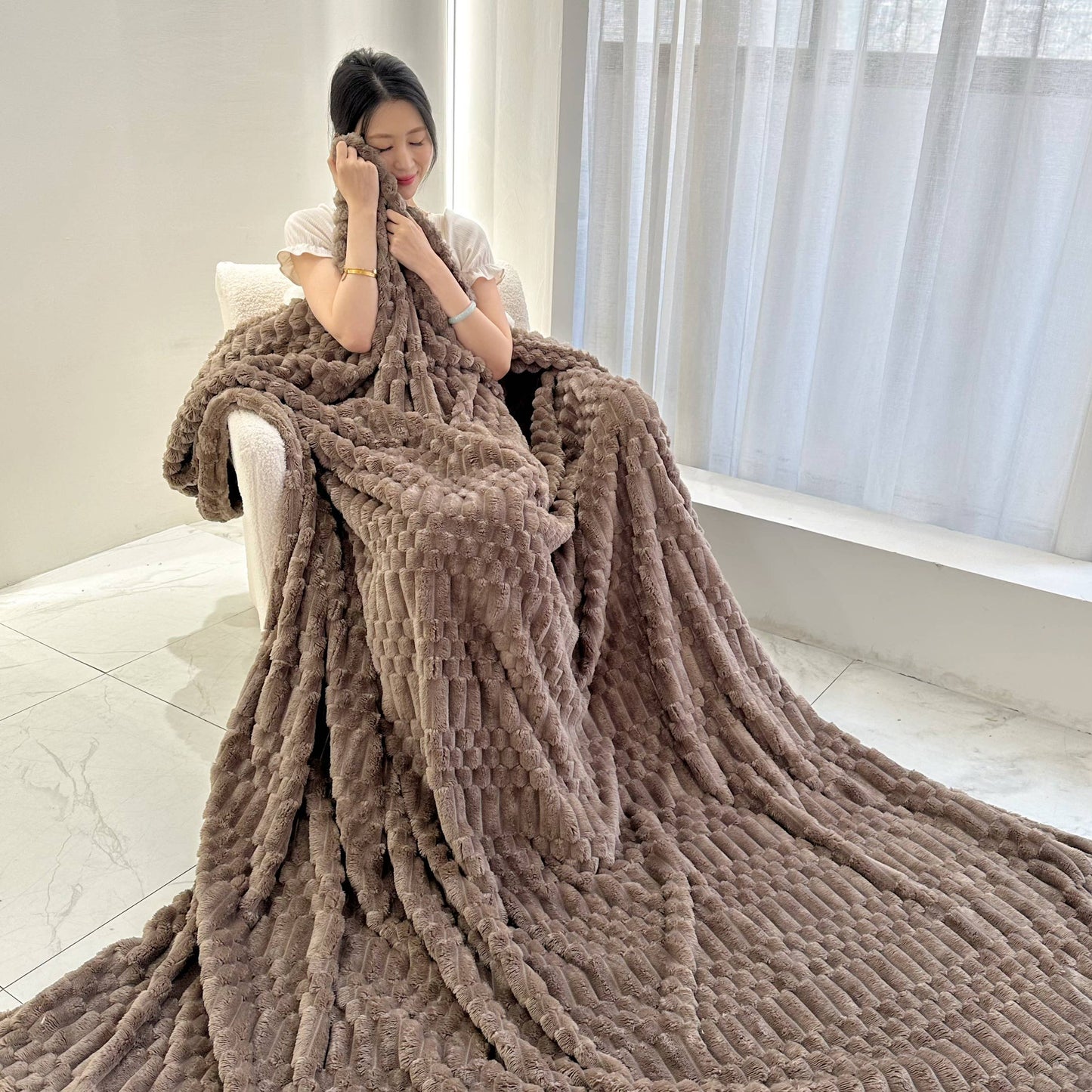 Turtle Fleece Throw – Bubble-Texture Ultra Plush Blanket for Cozy Comfort: 50x60" (130x150cm)
