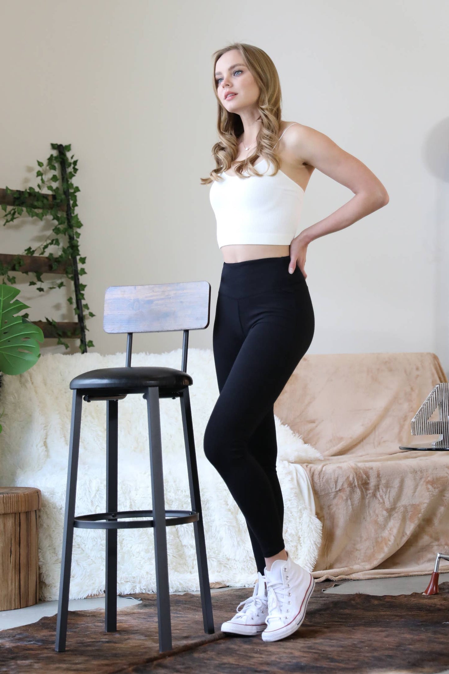 BLACK Tummy control shaping leggings (premium cotton)