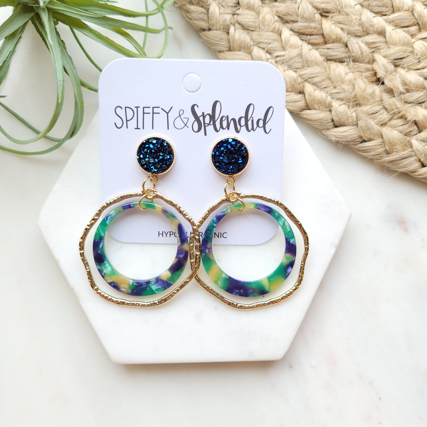 Caroline Earrings- Navy