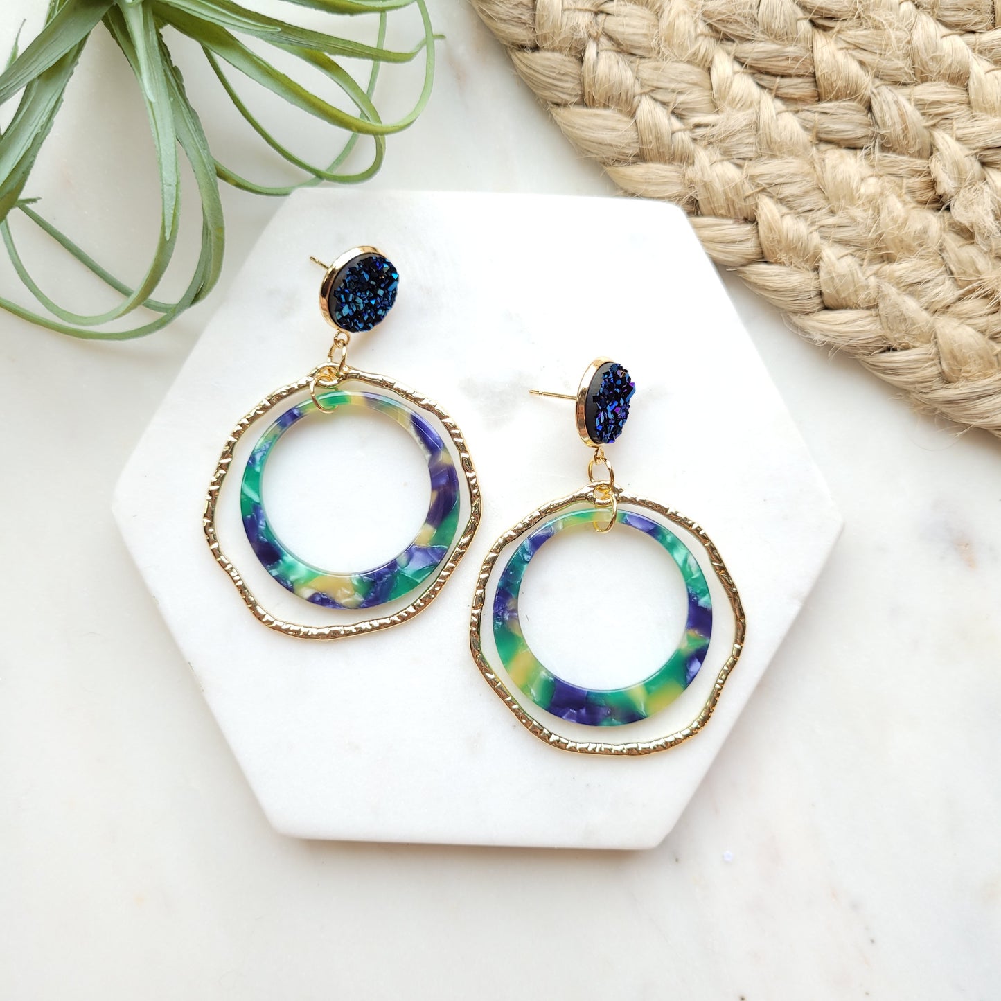 Caroline Earrings- Navy