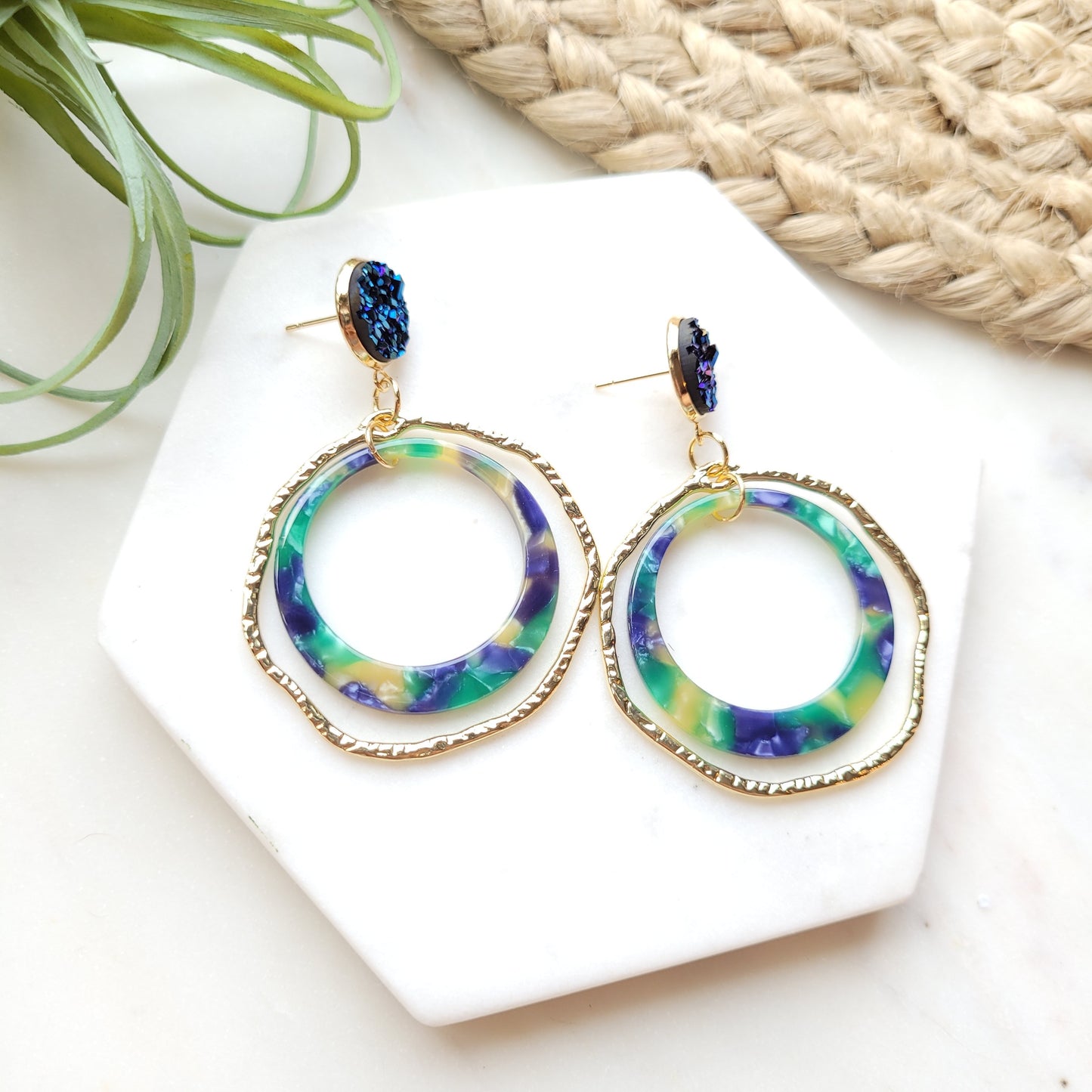 Caroline Earrings- Navy