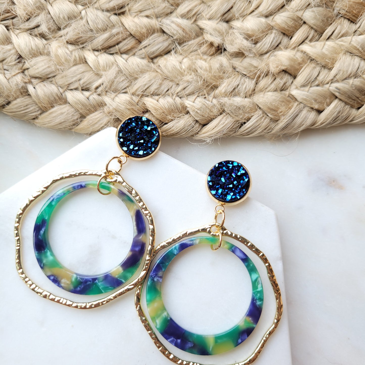 Caroline Earrings- Navy