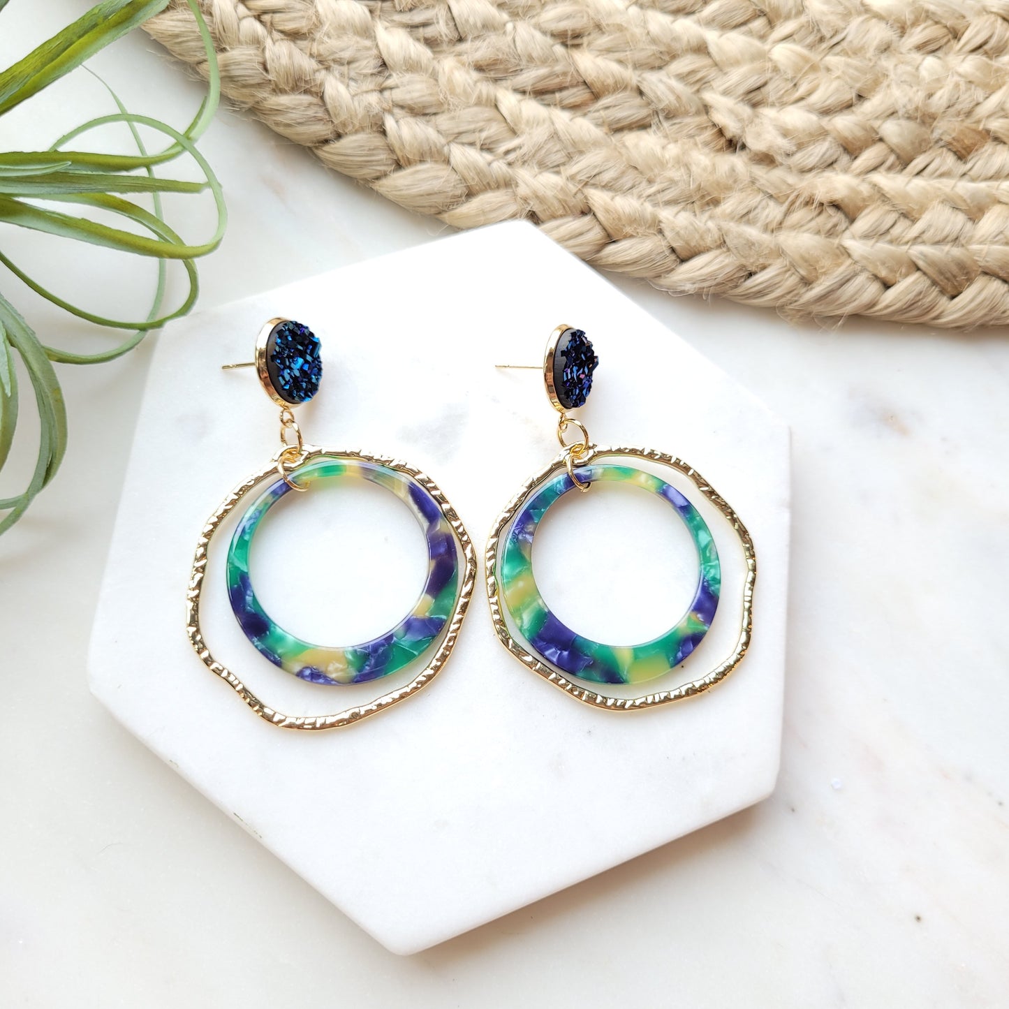 Caroline Earrings- Navy