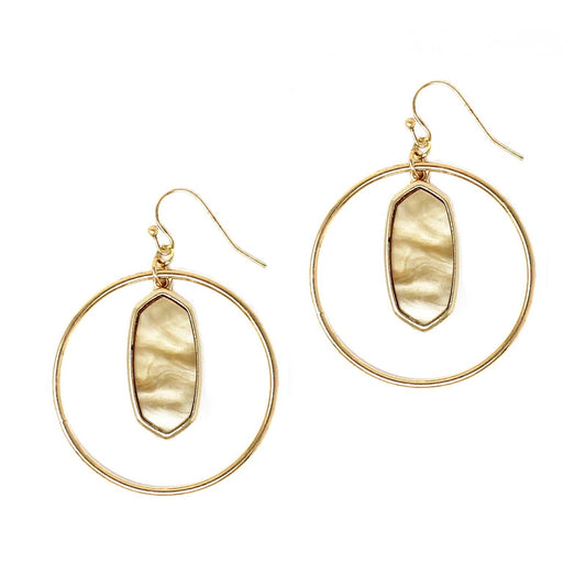 Kenzie Circle Drop Earrings - Nude