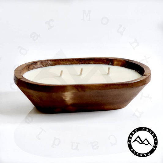 Cedar Mountain 3 Wick Natural Wood Dough Bowl