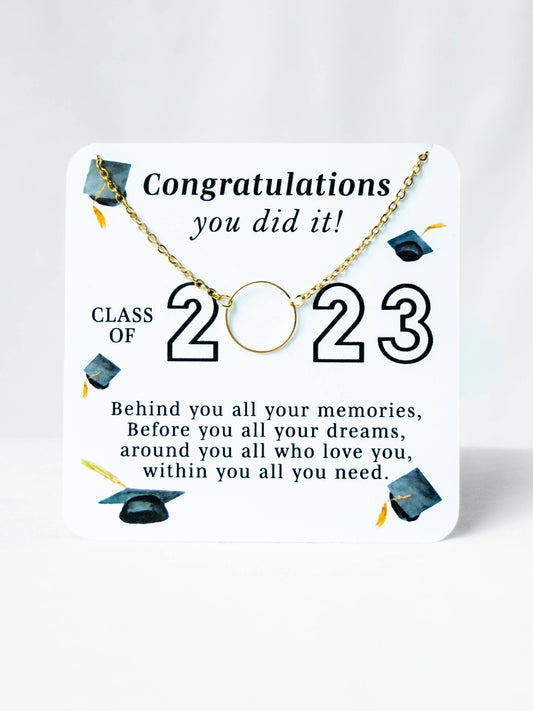 Class of 2023 Graduation 14K Gold Necklace Gift