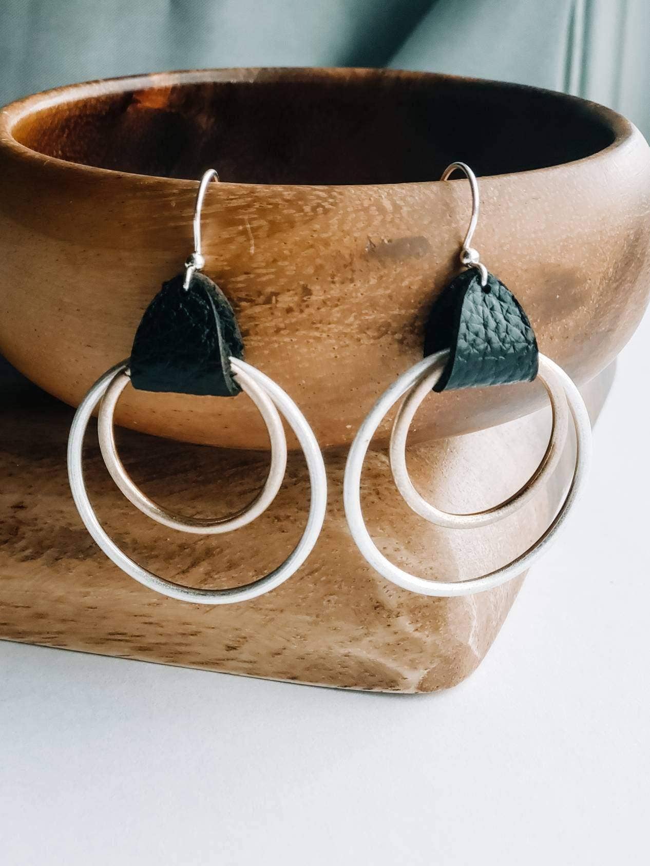 Mixed metal hoop Boho earrings