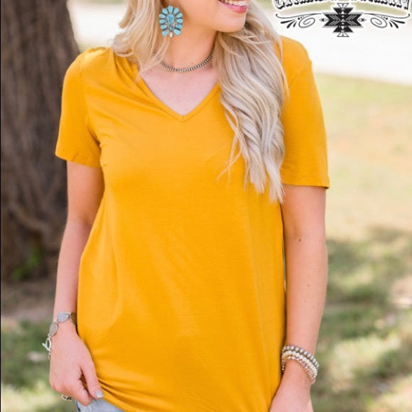 Crazy Train Forever Fave Basic Tee- Mustard