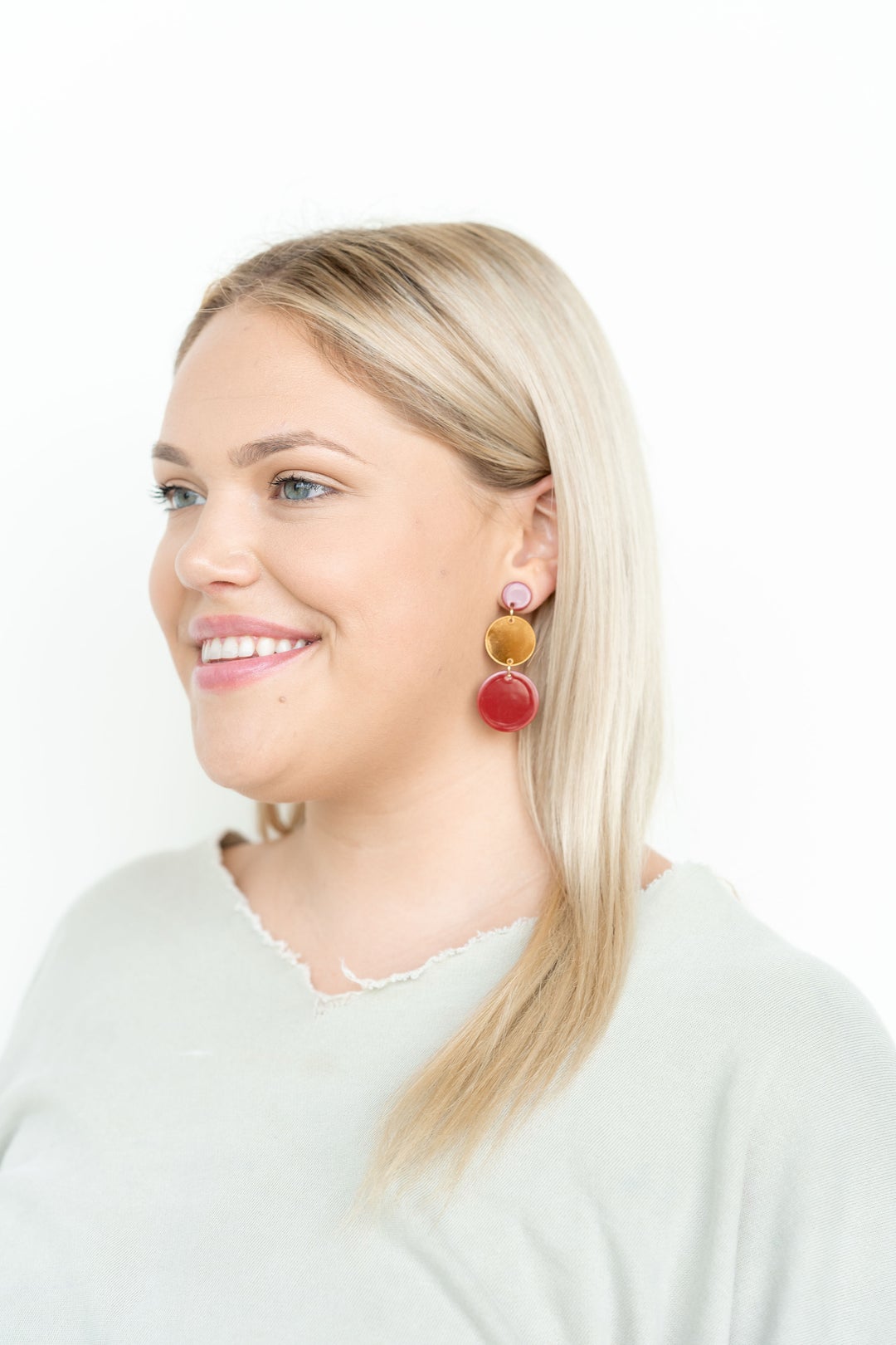 Addison Earrings - Cranberry