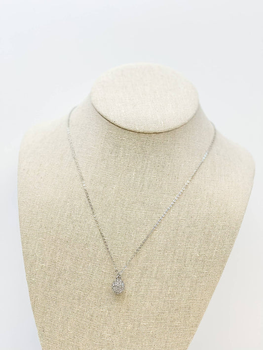 Pave Round Pendant Necklaces