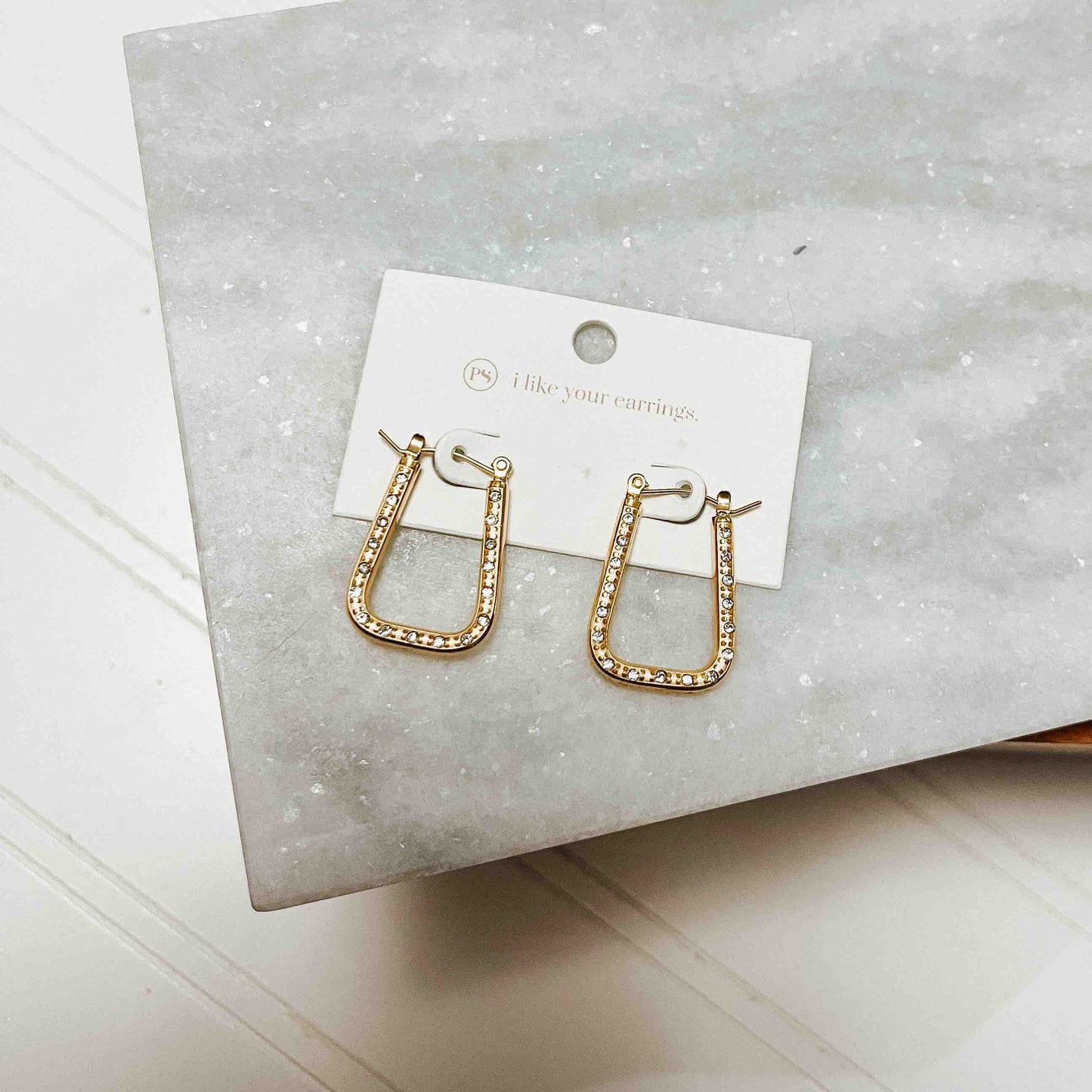 DIAMOND SQUARE HOOP EARRINGS