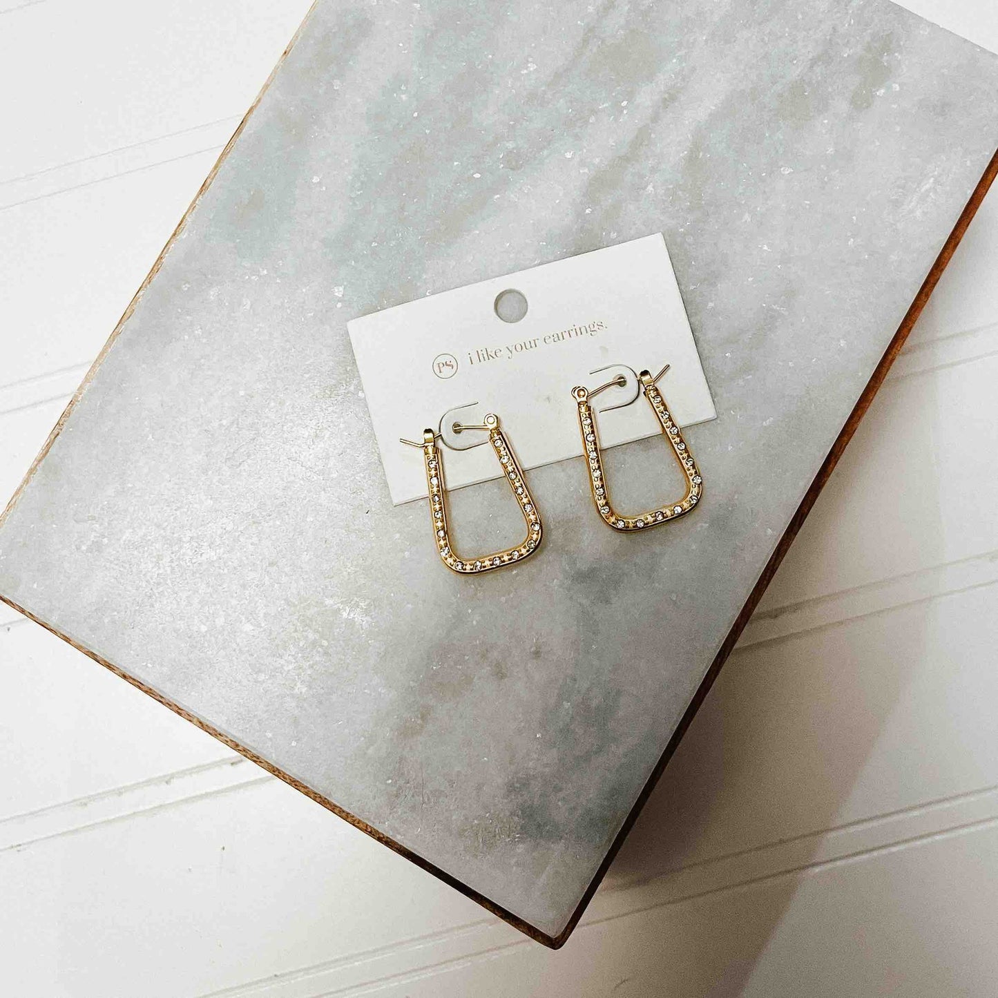 DIAMOND SQUARE HOOP EARRINGS