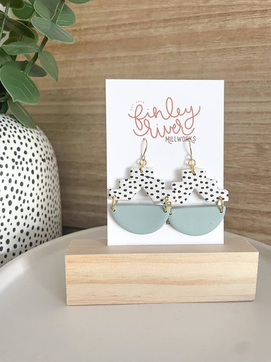 Azalea | Polka Dot + Turquoise | Clay Earrings