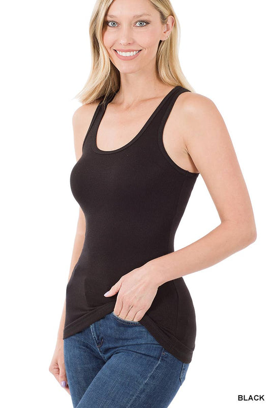 RAYON RIBBED RACERBACK TANK TOP