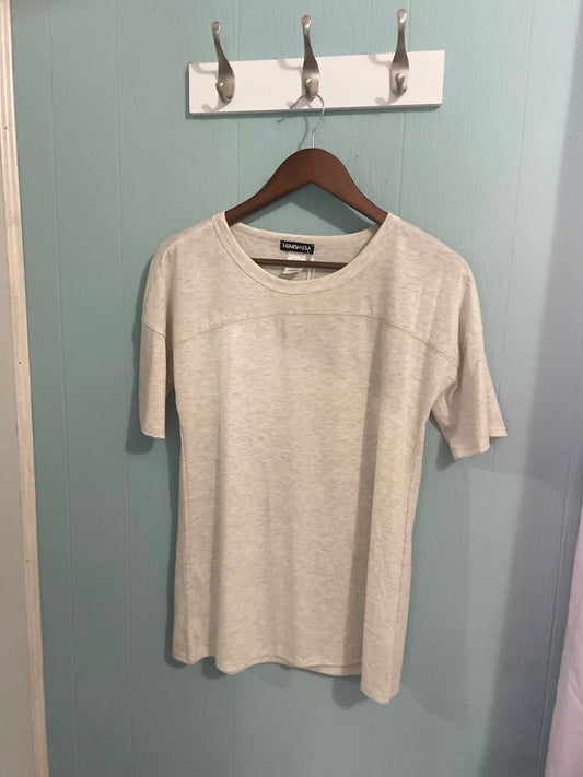 OATMEAL TOP WITH STITCH - 1/2 SLEEVE