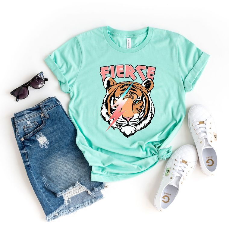 Fierce Tiger Lightning Bolt| Short Sleeve Graphic Tee