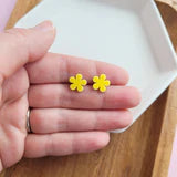 Flower Studs - Sunshine yellow