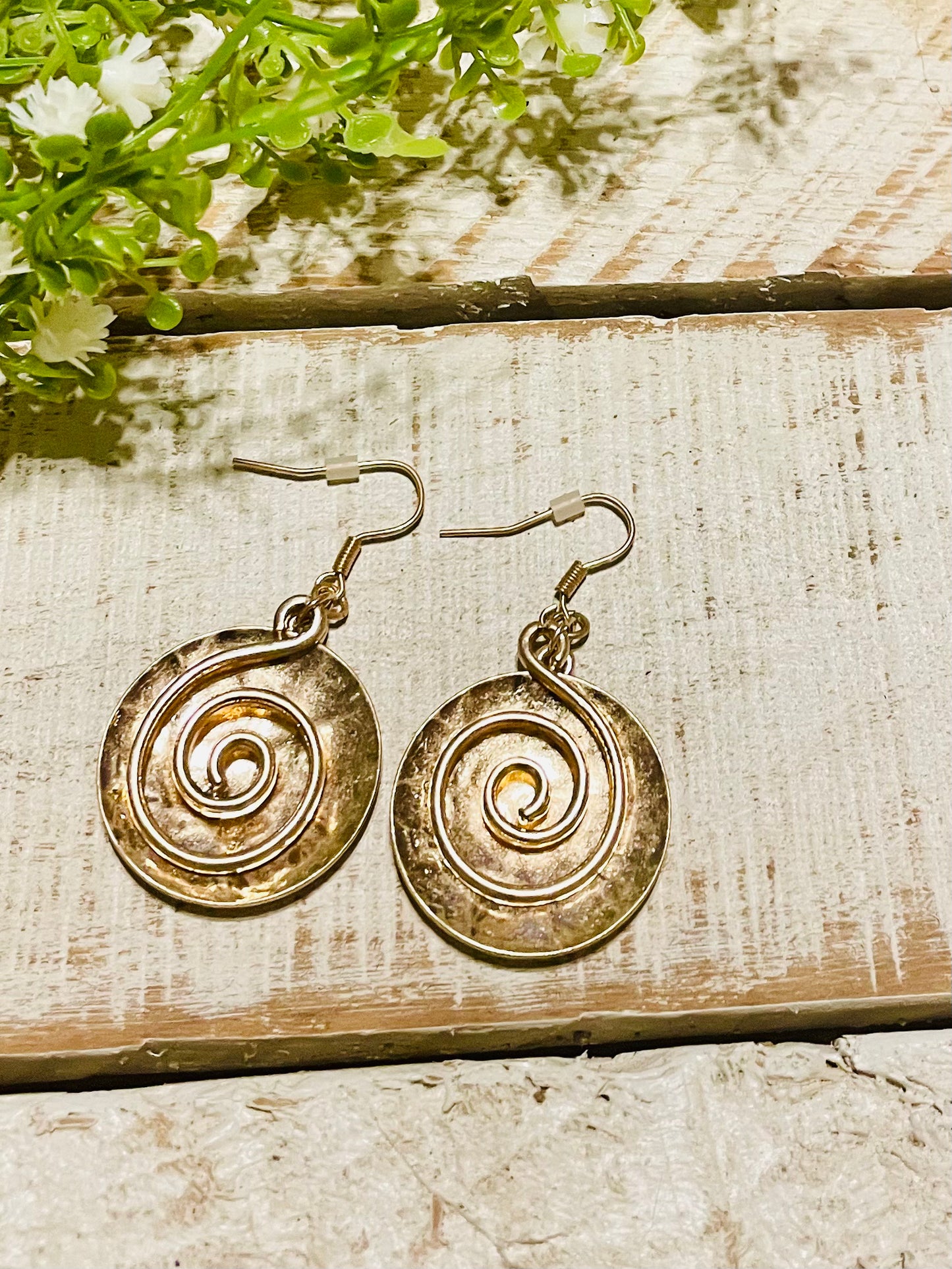 Viola Gold Spiral Earrings.