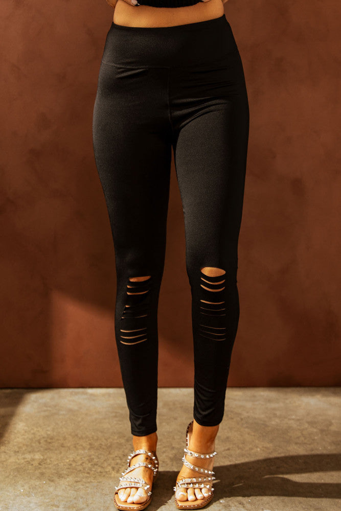 Black Distressed Leggings