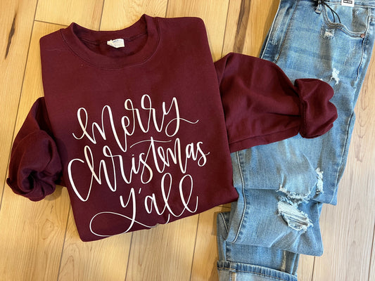 Merry Christmas Y'all Sweatshirt