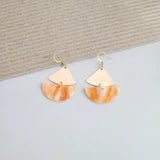 Ava Earrings - Orange Marble