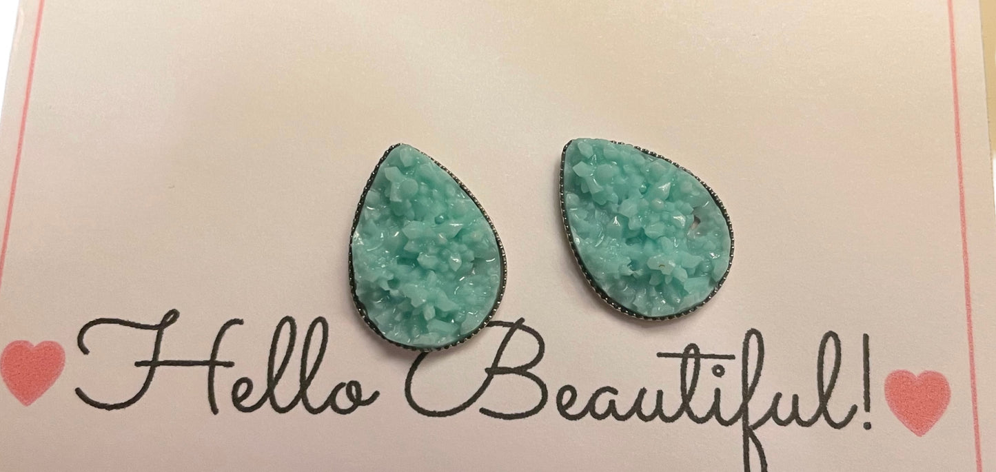 Druzy Teardrop Earrings