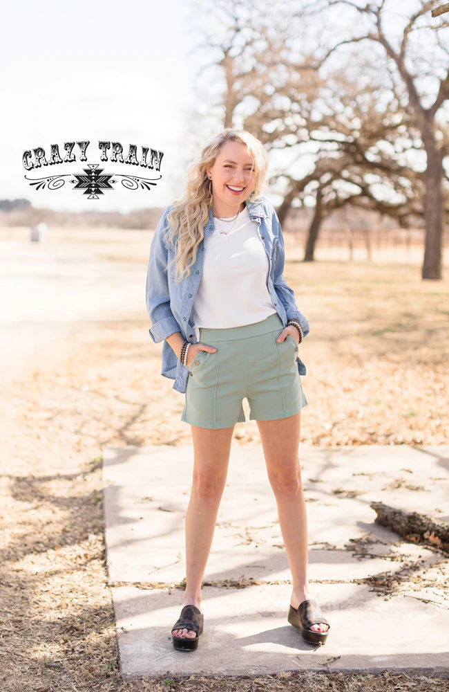Crazy Train Perfect Pair Shorts -Robin Egg